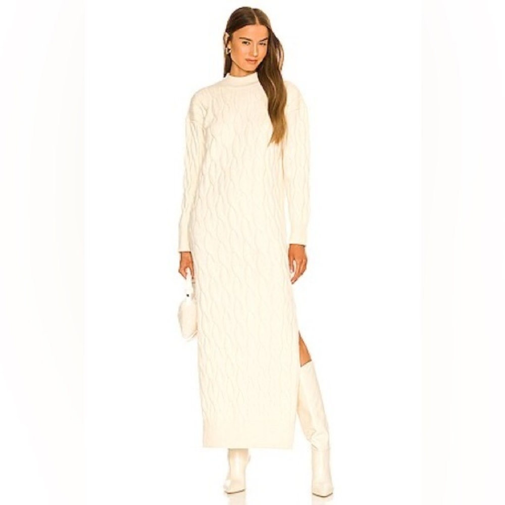 Line & dot Dorothy Sweater Dress in Cream size L